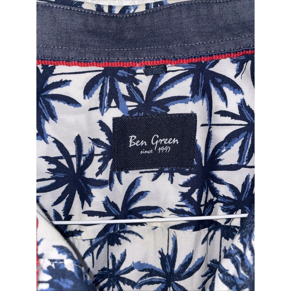 Ben Green Short Sleeve Button Up Shirt Hawaiian Palm Tree XL - Picture 3 of 6